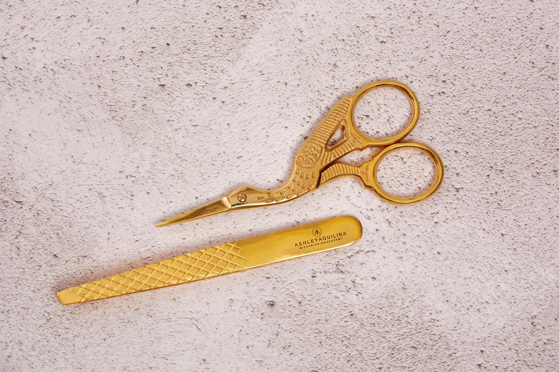 Luxury Gold Brow Shaping Scissors – Stainless Steel
